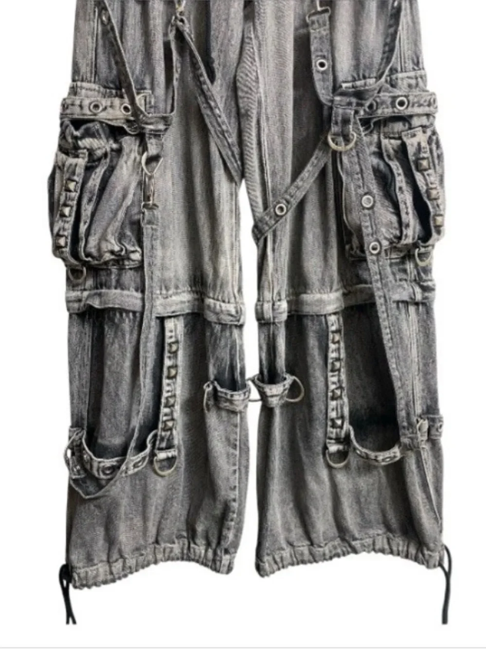 Tripp NYC Daang Goodman Denim Full Force Pant/Short Unisex Sz S  Raver Goth Punk